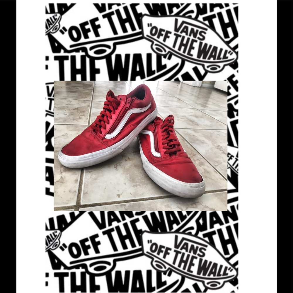 Antique leather old Skool zip vans